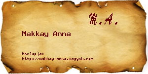 Makkay Anna névjegykártya